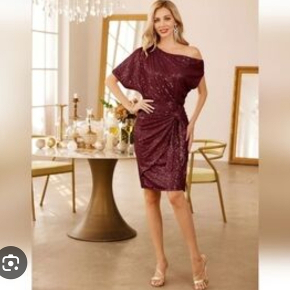 Grace Karin Sequin Glitter Off The Shoulder Cocktail Party Dress XL - Picture 1 of 7